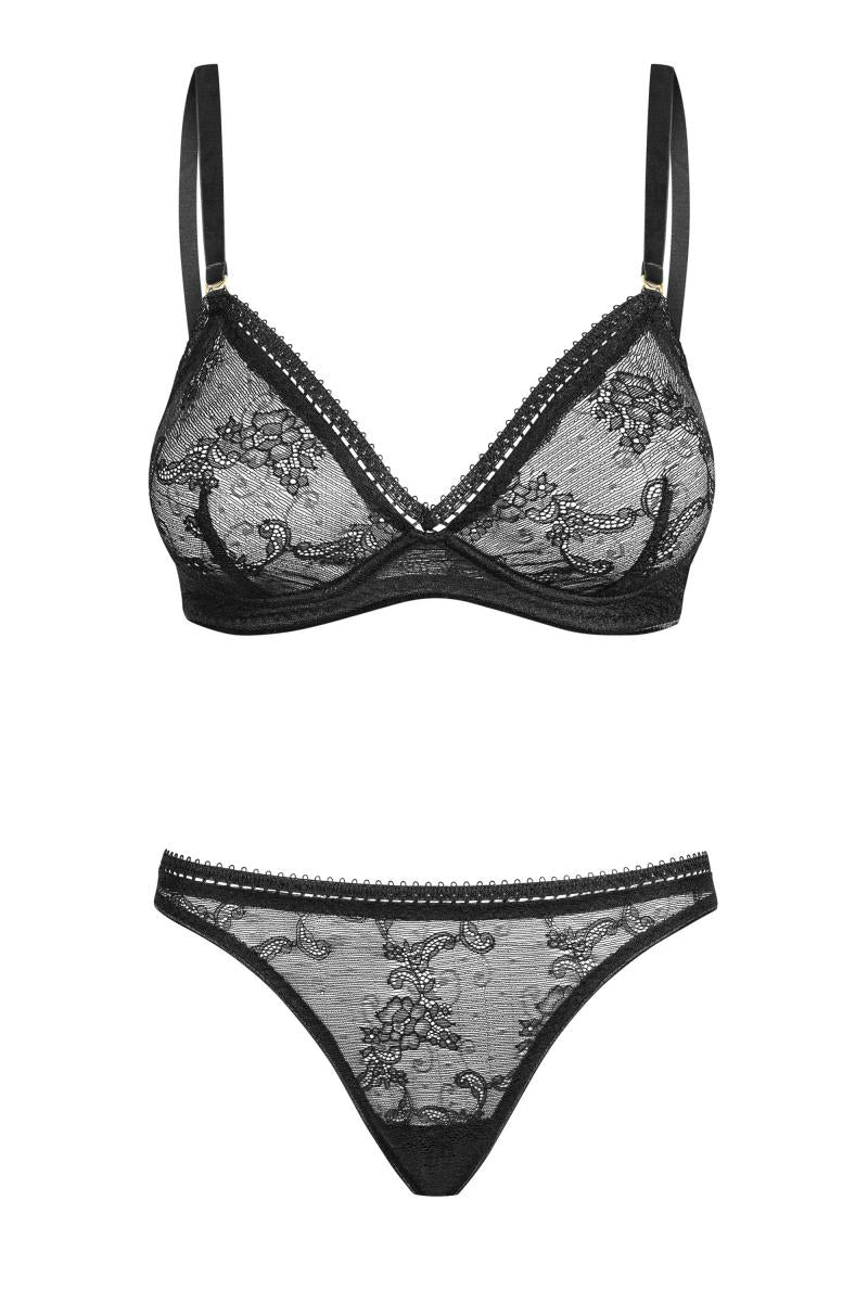 BH - String Set - Spitzen-BH mit Bügel und String
